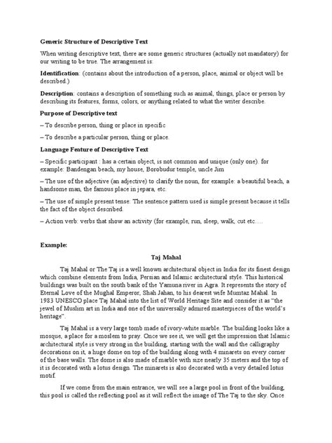 Toradh íomhá ar Descriptive Text Structure