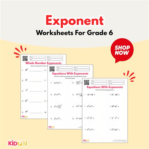 Exponents Worksheets Grade 6 に対する画像結果