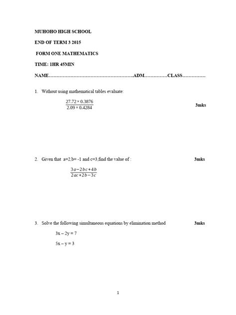 Maths Form One Notes に対する画像結果