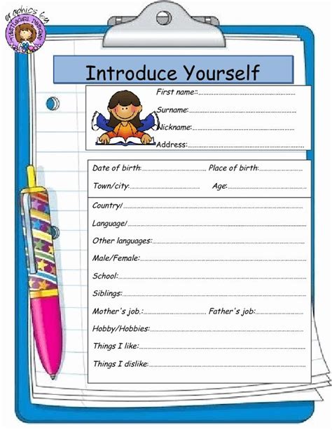 Image result for Introduce Yourself in English Template