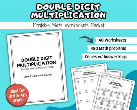 4th Grade Double-Digit Multiplication Practice Worksheets に対する画像結果