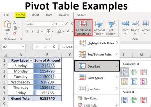 Image result for Example for PivotTable
