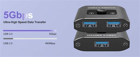 USB Switch, USB 3.0 Switch, Bi-Directional USB Switch 1 in 2 Out / 2 in ...