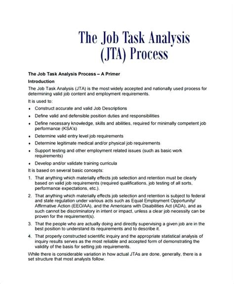 Afbeeldingsresultaten voor Job Analysis Example PDF