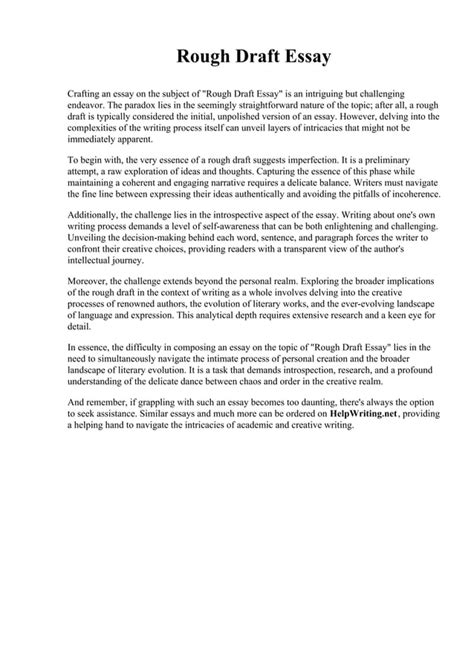 Image result for Essay Draft Example