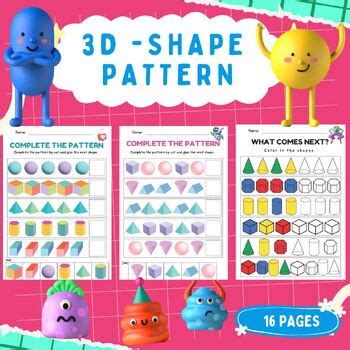 Afbeeldingsresultaten voor Year 2 3D Shape Pattern Complete the Pattern