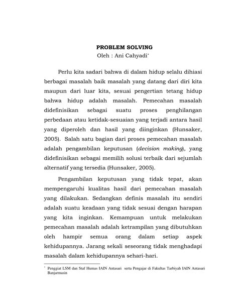 Image result for Contoh Assignment Lengkap Problem Solving