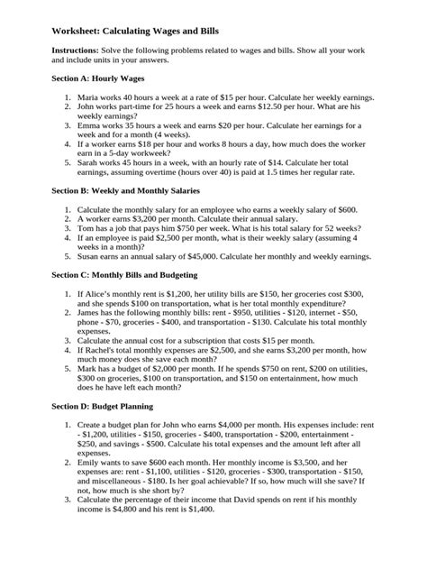 Computing Wages Worksheet に対する画像結果