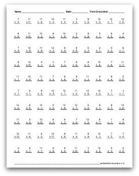 Résultat d’images pour 100 Problem Math Fact Worksheets