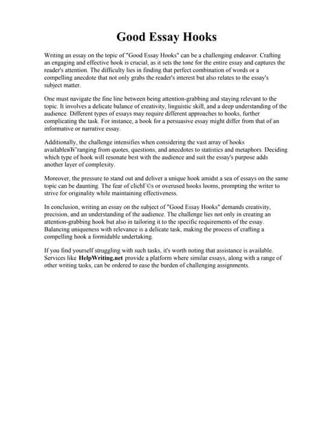 Image result for A Good Hook Example