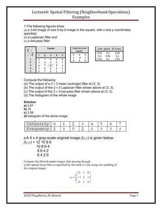 Spatial Filtering Code Output Sample に対する画像結果