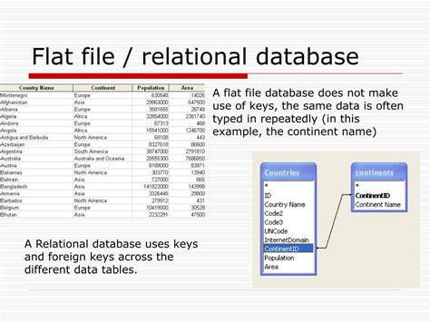 Toradh íomhá ar Flat File and Relational Database