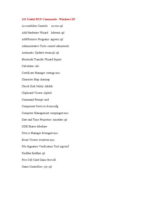 Image result for Windows XP Run Command