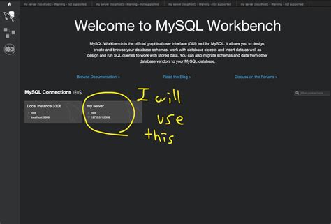 Image result for MySQL Workbench Where to Find Name of Database