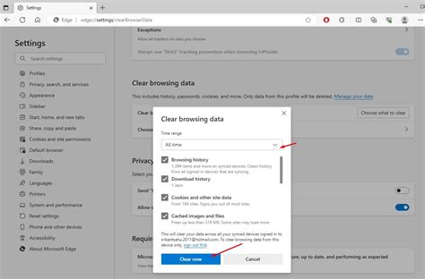 Image result for Clear Cache Microsoft Edge