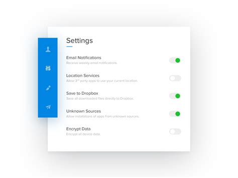 Image result for Settings GUI