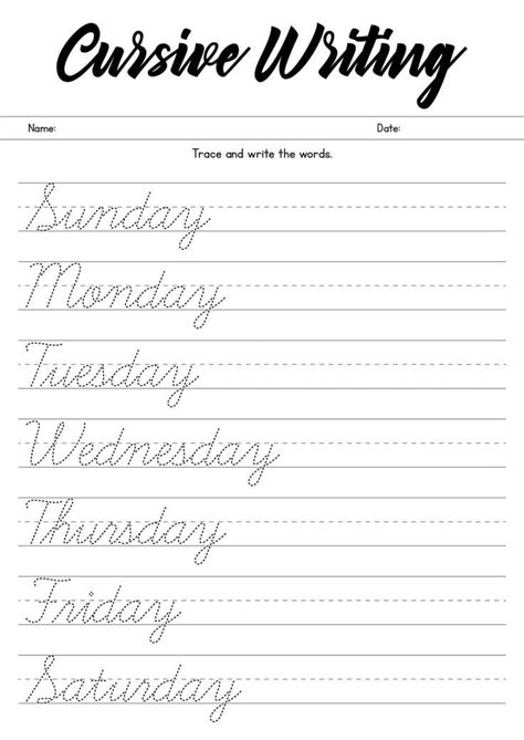 Image result for Cursive Practice Words