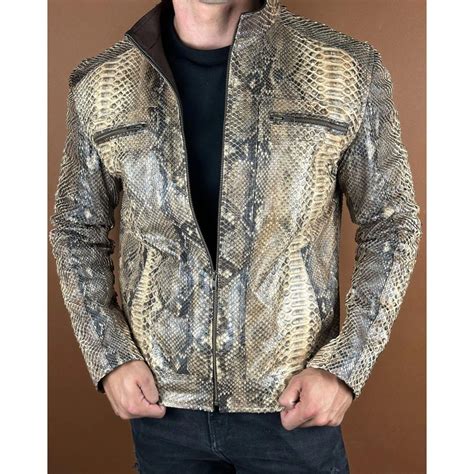 Toradh íomhá ar Python Leather Jacket