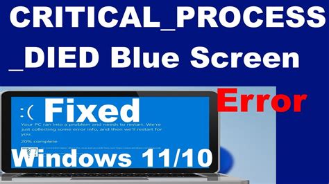 Image result for Blue Screen Error Critical Process Died
