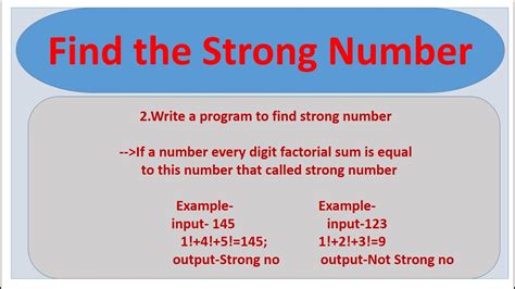 Example for Strong Number に対する画像結果