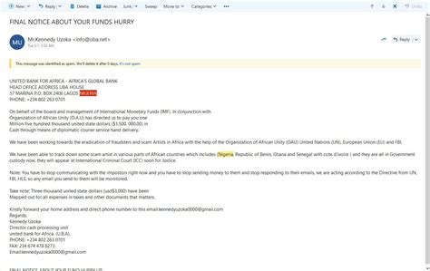 Nigerian Email Scam Example に対する画像結果