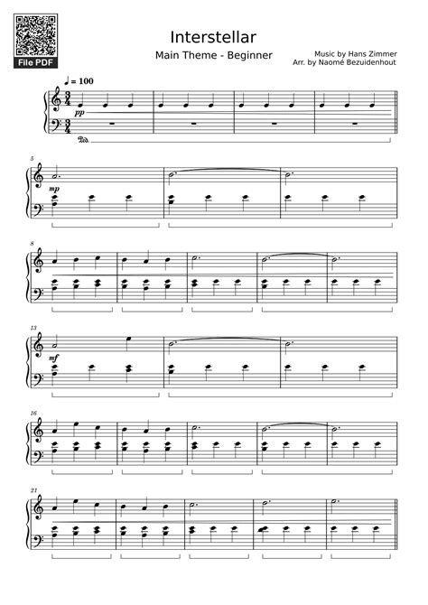 Image result for Interstellar Main Theme Midi File