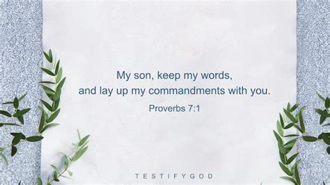 Reflection on Proverbs 7:1 – Committing God’s Word to Memory