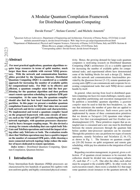 Toradh íomhá ar Distributed Quantum Computing