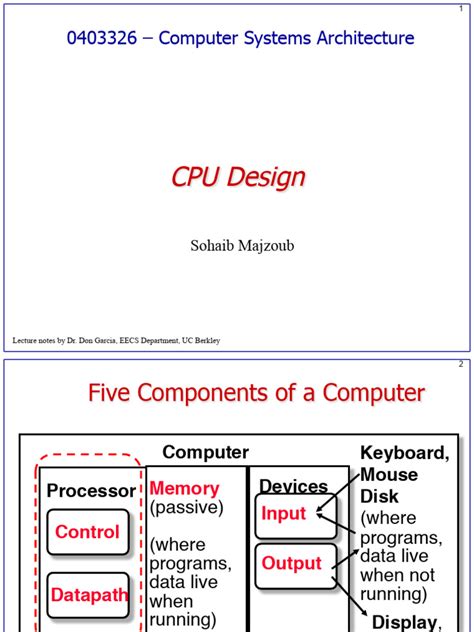 L07 CPU Design | PDF