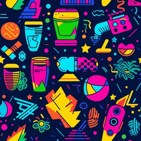 Toradh íomhá ar 90s Neon Pattern