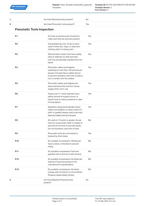 Toradh íomhá ar Wire Line Running Tools Inspection Checklist PDF