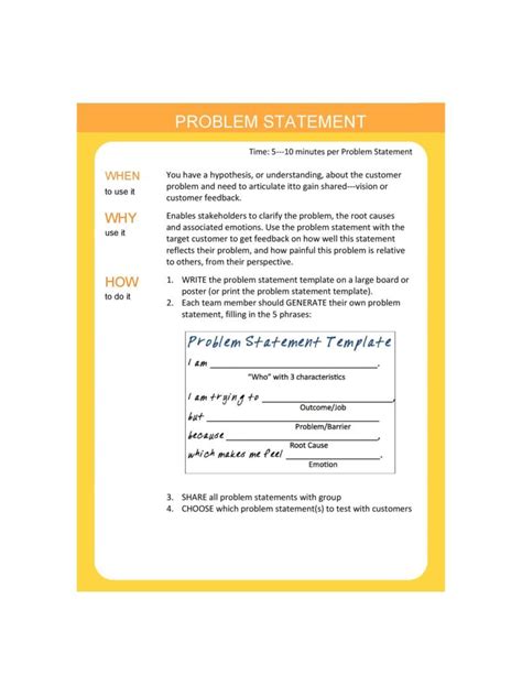 Toradh íomhá ar Problem Statement Template Word