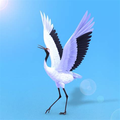 Image result for 3D Model of a Crested Crane