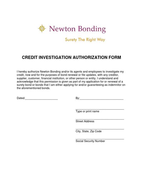 Image result for Credit Investigation Form Sample