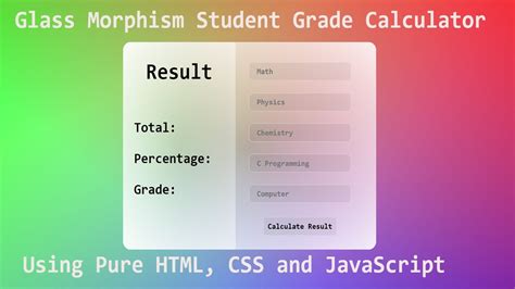 Image result for Student Mark Calculator HTML/CSS
