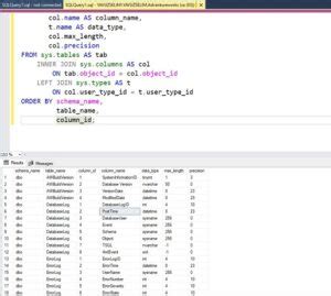 Image result for SQL Print Columns for Table