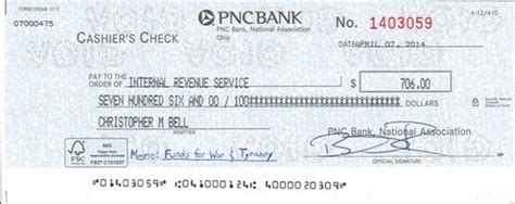 Image result for PNC Bank Cashier's Check