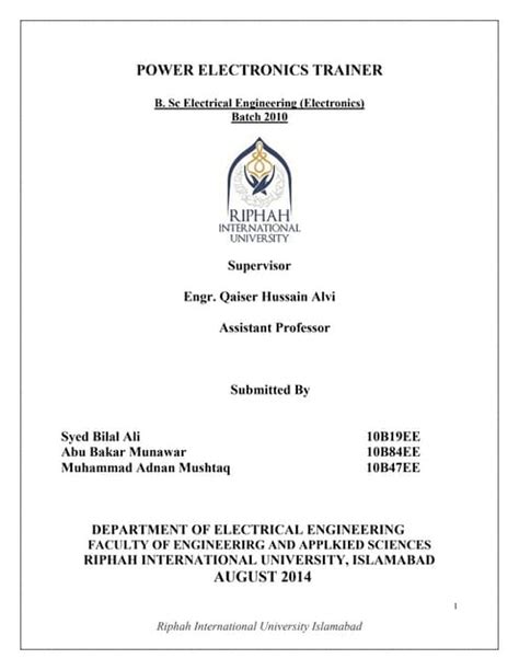 Image result for Engineering Final Year Project Report Introduction Examples