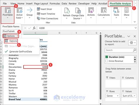 Image result for PivotTable Dialog Box