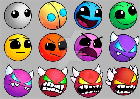 Image result for Geometry Dash Difficulty Icons