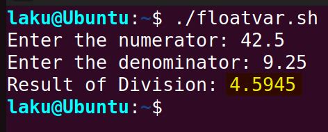 Floating Point Division に対する画像結果