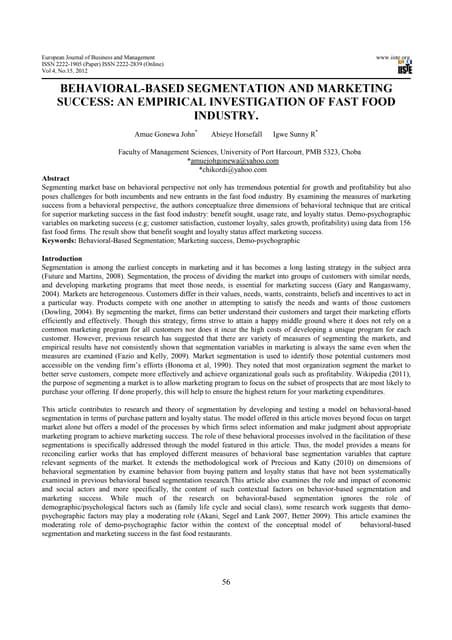 Image result for Behavioral Segmentation Research Paper