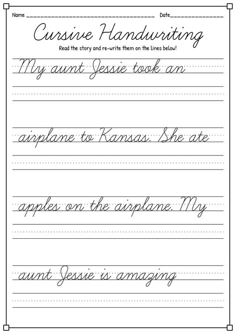 Image result for Cursive Writing Story
