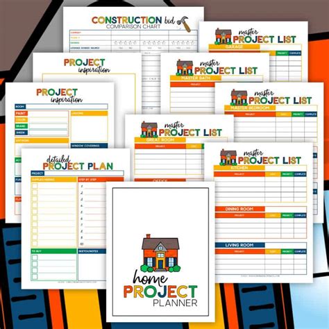 Toradh íomhá ar Printable DIY Home Project Planner