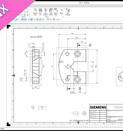 Toradh íomhá ar NX 12 Drafting Tutorial