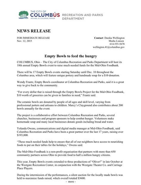 Image result for Press Release Format