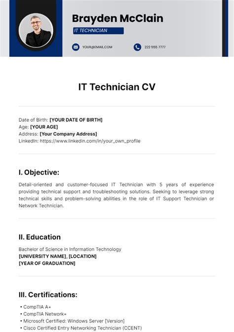 Image result for Example CV It