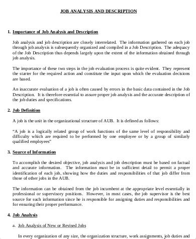 Image result for Job Analysis Paper Example