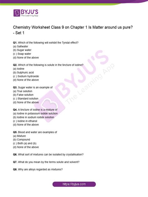 Class 9 Science Chapter 1 Worksheet に対する画像結果