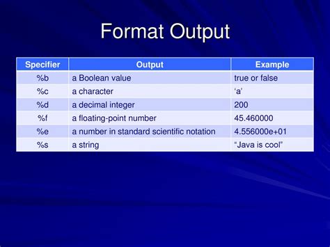 Java Primitive Data Format Specifiers に対する画像結果
